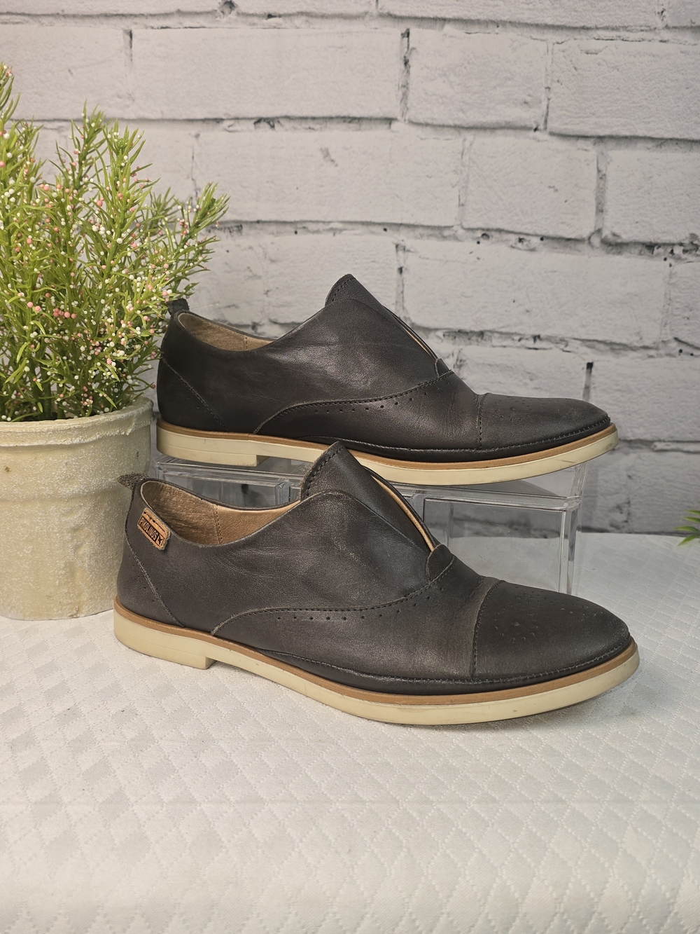 PIKONLINOS PYRGOS SLIP-ON OXFORD V-SHAPED ELASTIC GORE CAP TOE MINIMALIST 36